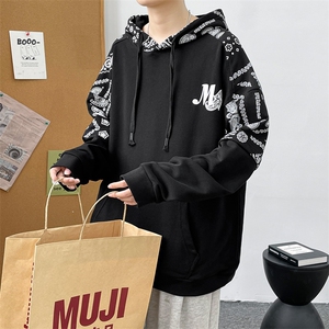 2023秋季新品青少年港风潮牌百搭印花连帽卫衣男女同款 W411-P30图片