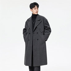 2W件得物精品毛呢大衣男中长款风衣男长款F1722-P115无影墙B，男装风衣，星座401