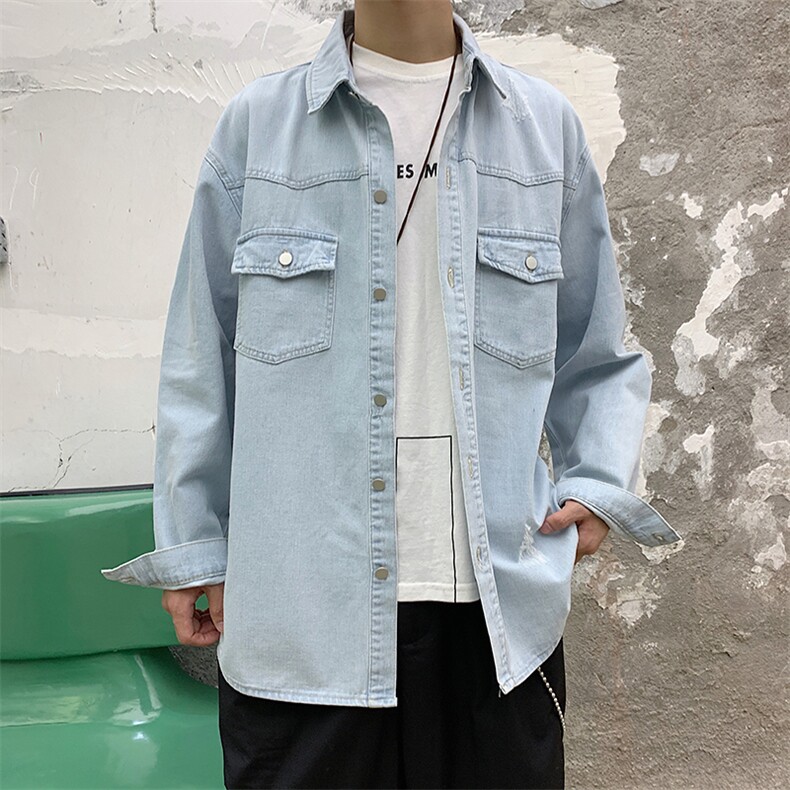 春季牛仔夹克男潮流韩版外套港风潮牌宽松休闲上衣8199-P75图片