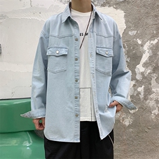 春季牛仔夹克男潮流韩版外套港风潮牌宽松休闲上衣8199-P75，男装夹克，电商A318