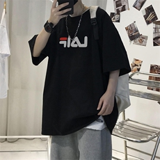 T007常年款男士休闲字母印花T恤衫外套圆领半袖五分袖TEE男女中性，男装T恤，星座115A-3