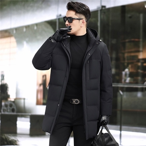 中老年一衣三穿中长款羽绒服新款中年男脱卸羽绒内胆90绒子羽绒服图片