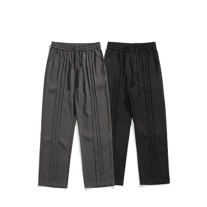 INS春季新款潮流冰丝条纹宽松西裤休闲裤B315-K24051-p55控68,男装休闲裤,电商B315
