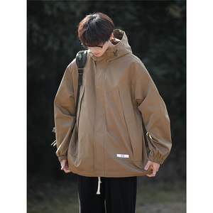 2025秋冬新款防风防水冲锋衣夹克连帽外套 JK1155/特P68 咖啡图片