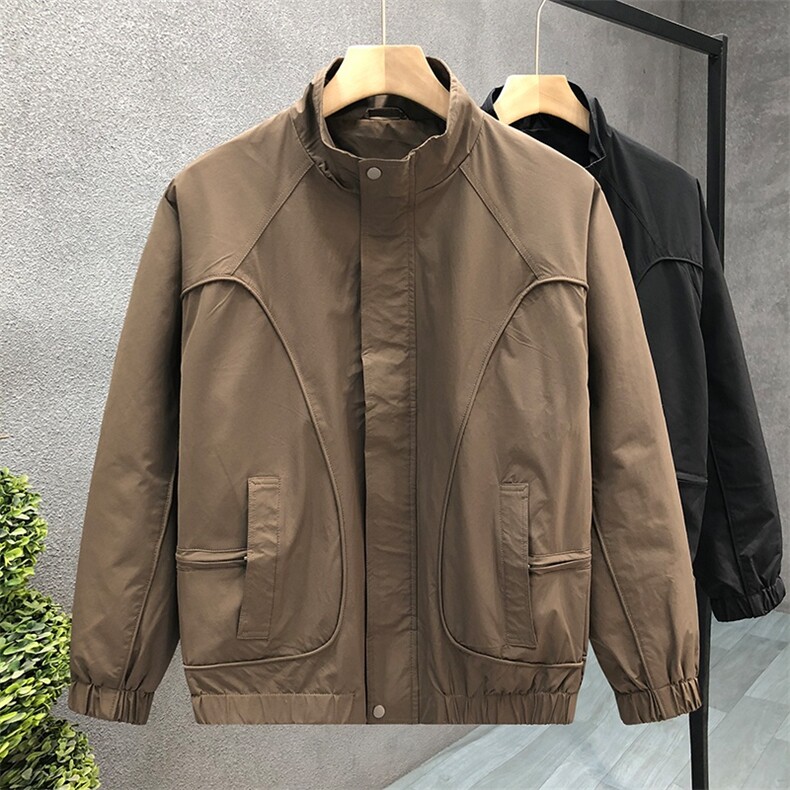 1506-1/JG741/P62夹克纯色百搭韩版拉链修身型拼接工装风,男装夹克,星座1506-1