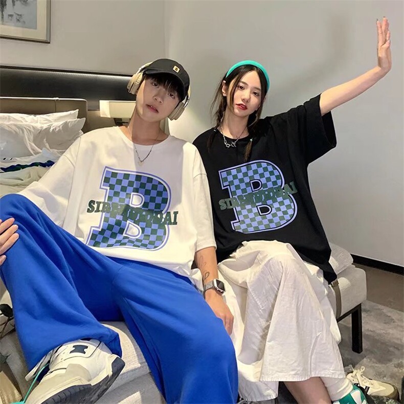 夏季2022款韩版ins嘻哈涂鸦字母印花上衣T532P30,男装T恤,星座1116-2