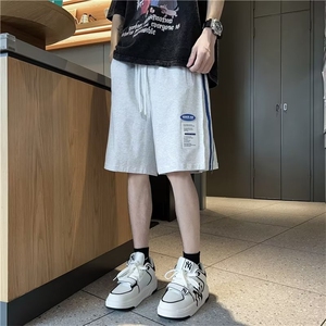 运动短裤男韩版潮流拼色贴标字母帅气2023夏季ins五分裤K4210-P32图片