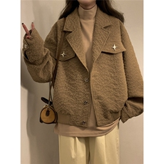 中性风黄底美式夹克女潮牌夹克男情侣大码M-5XL外套女JK8748P95控，男装夹克，星座227-7