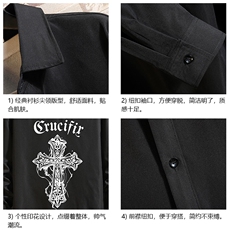 长袖衬衫男士大码宽松衬衣男寸衫砖墙CS15268-P38，男装衬衫，电商A040A