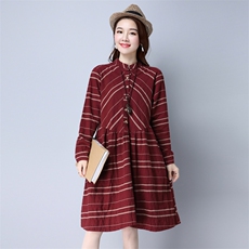 时尚显瘦气质优雅简约大摆裙潮流条纹2021年春季连衣裙，女装连衣裙，小林双子