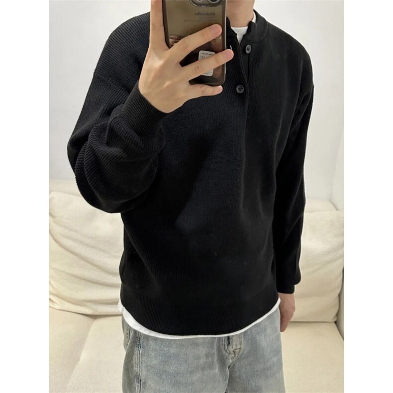 【有货】PLMY2ZZ-特55POLO翻领针织衫秋冬韩系慵懒宽松套头毛衣,男装针织衫/毛衣,星座1007（原301D）