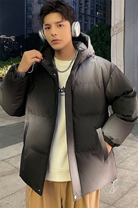秋冬新款潮牌炸街宽松渐变克兰因蓝休闲连帽棉衣男 A436-0317-P85图片