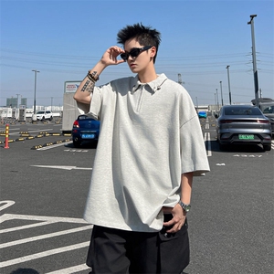 2025新款半金属扣短袖polo衫美式宽松半袖中性现货T1855-P42图片
