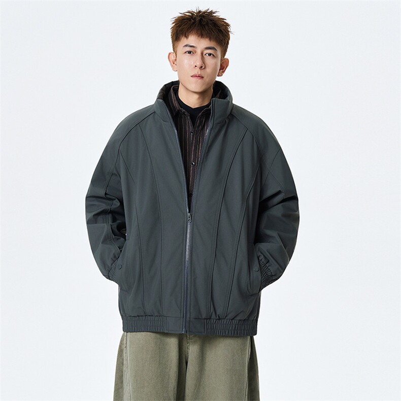 现货美式休闲加厚雪山棉衣夹克外套立领纯色三防户外工装棉服,男装夹克,电商A486