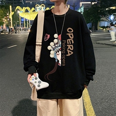 S6161-P28加绒款-P33秋季圆领卫衣男大码韩版宽松长袖外套，男装卫衣，电商A040