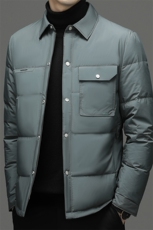 羽绒服男冬季2023新款加厚保暖中年男士休闲爸爸装翻领外套上衣，男装羽绒服，电商B212（原钱塘6029）