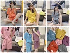 家居服，家居服中的天花板，华夫格的面料，睡衣套装，嘉福利市