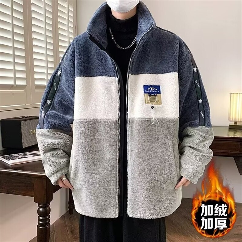 羊羔绒外套男士秋冬加绒保暖摇粒绒春秋棉袄子上衣服TT011 P48-59图片
