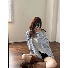 条纹衬衫夹克男秋季潮牌cleanfit短款棒球服高级感外套LTK477-P68，男装夹克，星座1008