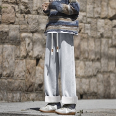 加绒加厚复古水洗牛仔裤新款宽松男生休闲长裤子JRK829-特批-47，男装休闲裤，星座718-1