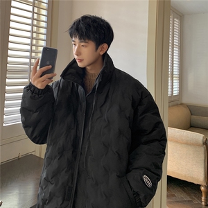 1定制面料棉衣港风半高领大码M-5XL情侣棉服外套男8707P125控168图片