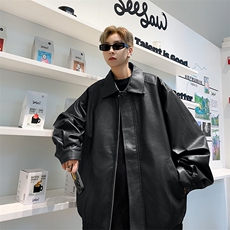 2023皮衣外套男宽松美式复古痞帅高级感炸街夹克潮流W7809-P68，男装夹克，星座512-4