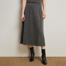 秋冬季90%羊毛10%羊绒12GBC平面简约休闲气质半身裙，女装半身裙，臻维羊绒