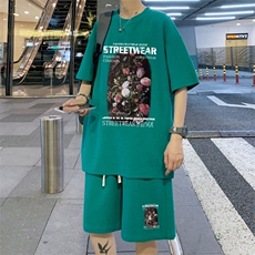 ！重磅推荐！2023夏季新款男士华夫格短袖套装一套HTZ10P50，男装T恤，电商B220