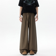 8XL-M棉麻休闲裤男防蚊裤冰丝宽松阔腿裤肌理感拖地裤男K9133P58，男装休闲裤，电商D206-1