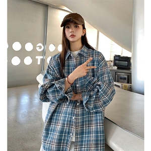 港风纯棉衬衫设计感耐磨格子衬衫休闲百搭MD-H505-特批35控59图片