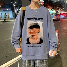 S6213-P28加绒款-P33秋季圆领卫衣男大码韩版宽松长袖外套，男装卫衣，电商A040