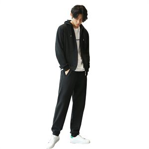 冬加绒加厚运动套装宽松开衫卫衣两件套运动服加肥大码910款图片