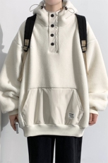 2023秋冬羊羔绒上衣潮加绒加厚连帽卫衣外套男女981-P90控价128，男装卫衣，电商A441-1