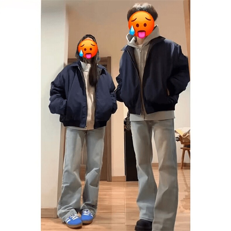 现货秋冬季美拉德立领飞行立领夹克boxy棉衣美式高街加厚加棉外套,男装夹克,电商A443