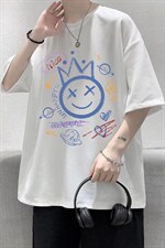 HT73180-P22华夫格t恤男短袖男大码五分袖大皂风，男装T恤，电商A040