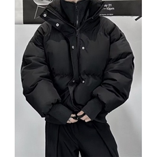 新款韩版假两件棉服男痞帅黑色加绒加厚立领棉衣休闲外套MC440，男装棉衣，星座1116A（原606A-3）