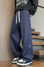 K2550-P452025秋季新款大码针织牛仔裤阔腿休闲裤控79，男装牛仔裤，星座109