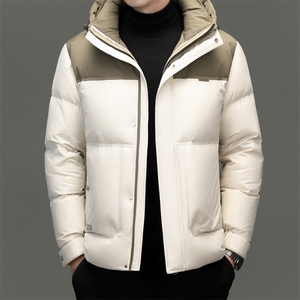 男装面包羽绒服YR8830新品主推90绒子印花拼提花格面料实体品质,90后初中的流行衣服搭配图片