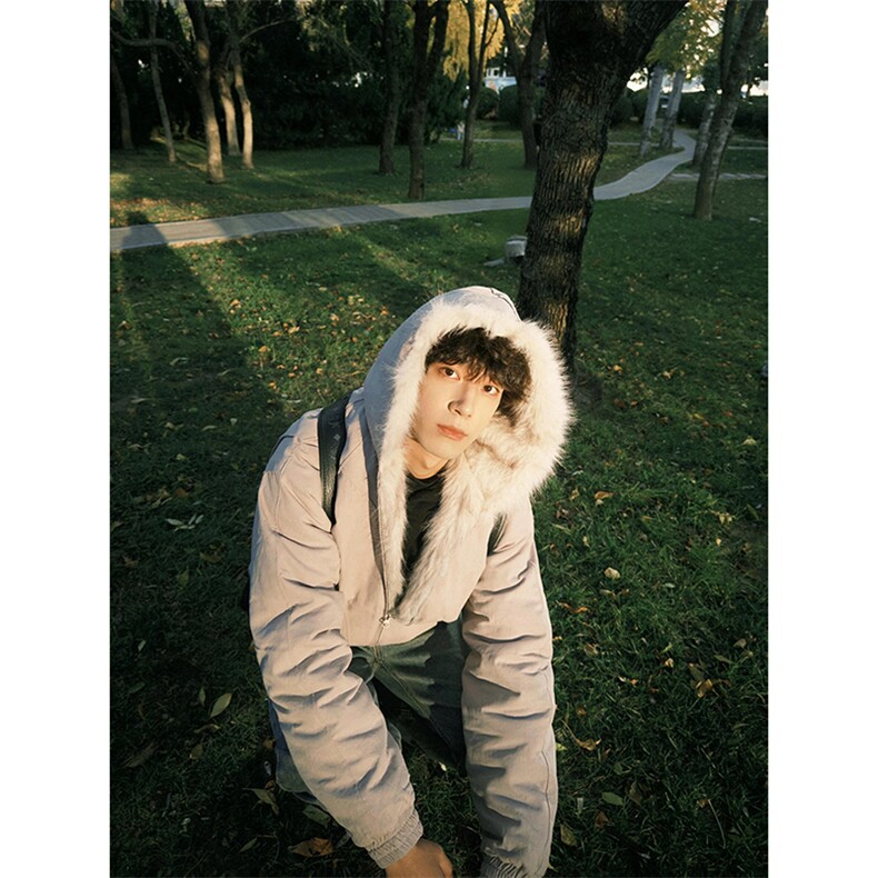 现货高品质美式高街冬季重磅硬挺短款座山雕毛领棉衣男女加厚外套，男装棉衣，电商A486-1