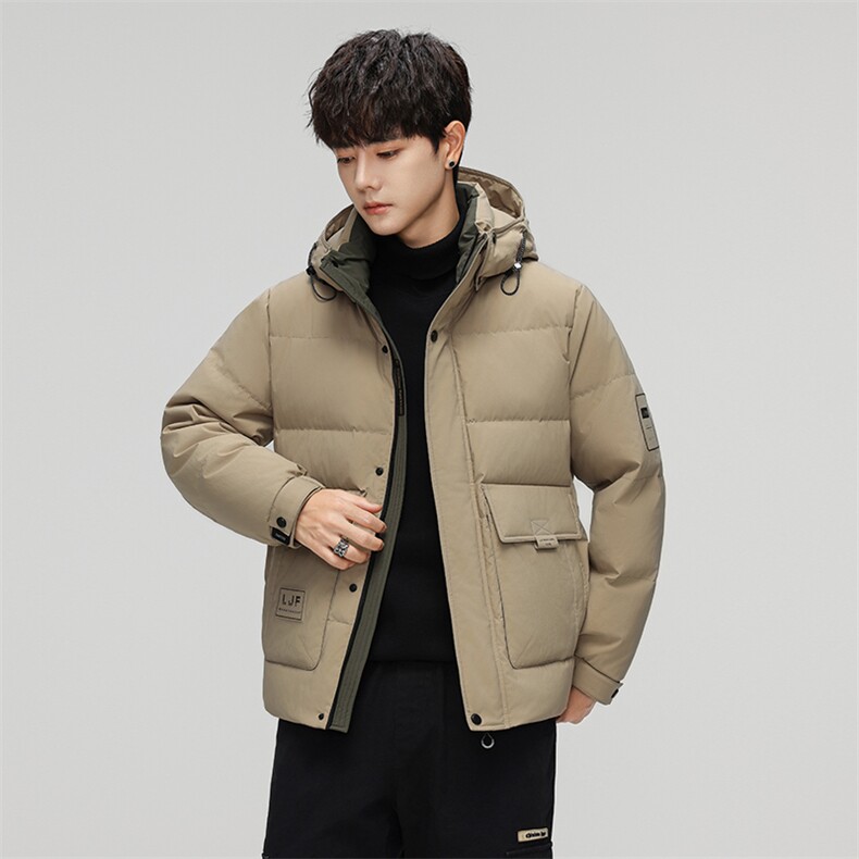 男士羽绒服冬季新品短款连帽时尚百搭休闲白鸭绒保暖外套,男装羽绒服,钱塘6003（原4033）