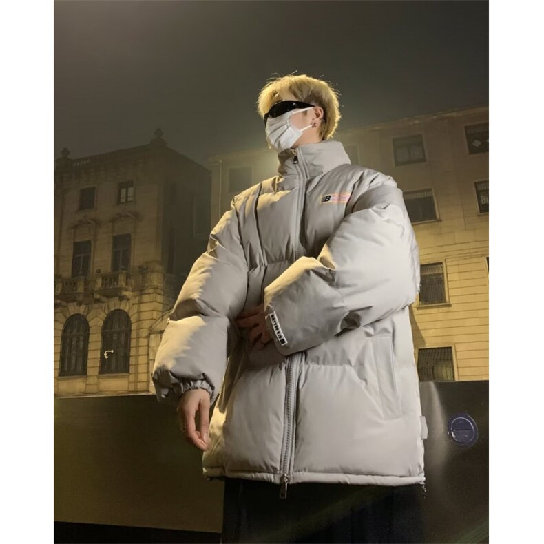 潮牌美式复古字母面包棉服男冬季情侣高街棉衣外套MY233,男装棉衣,星座1116A-1（原606A）