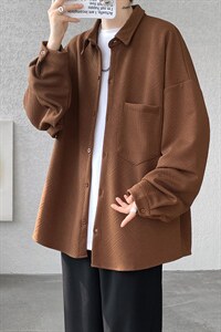 衬衫男春季新款港风宽松大码提花长袖衬衣CS026-P42图片