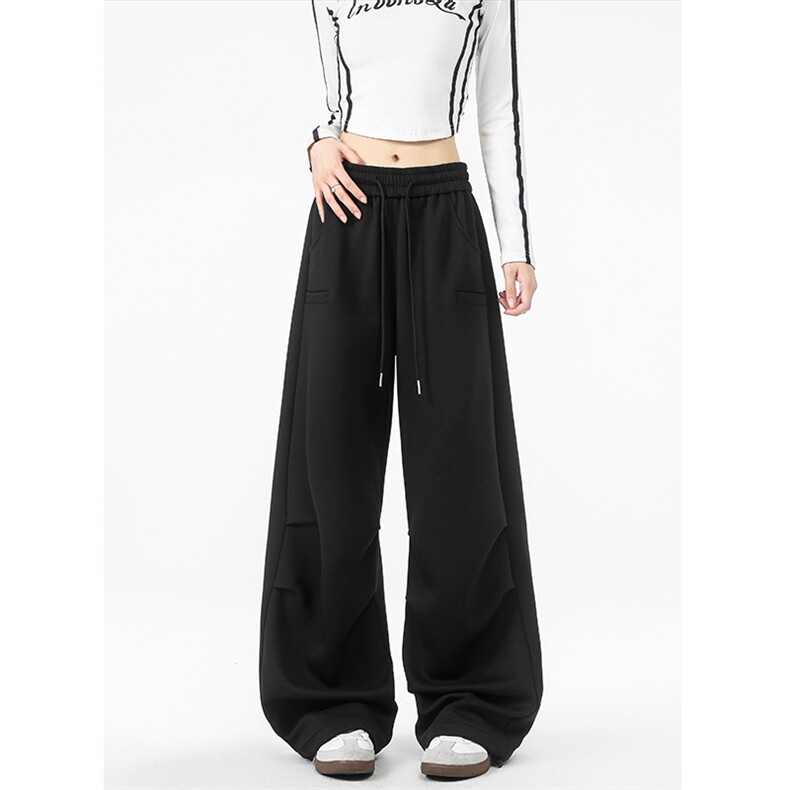 秋季400g重磅美式复古褶皱曼巴棉拖地休闲卫裤男K5956-特P38控75，男装休闲裤，电商A001-1