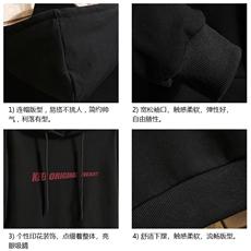WY2071-P35加绒款-P40纯棉连帽卫衣男大码运动帽衫宽松薄砖墙，男装卫衣，电商A040A