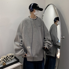 青少年假两件套头刺绣卫衣美式休闲帅气长袖拼色T恤衫男W021，男装T恤，星座1116A-1（原606A）