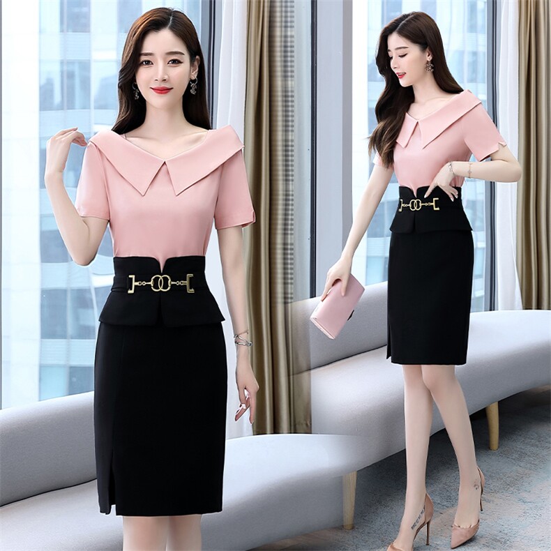 2023夏季新款时尚气质减龄上衣宽松舒适半身裙两件套，女装套装/套裙，卡杰菲