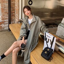 【现货】简约百搭休闲风衣251-612-P155-K218，女装风衣，浙宝189