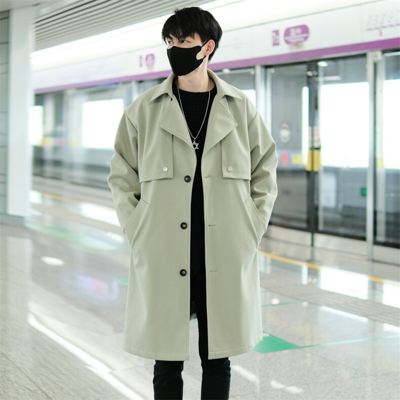 得物/直播【精品大货】风衣男中长款毛呢大衣男F911批125外景E，男装风衣，星座401