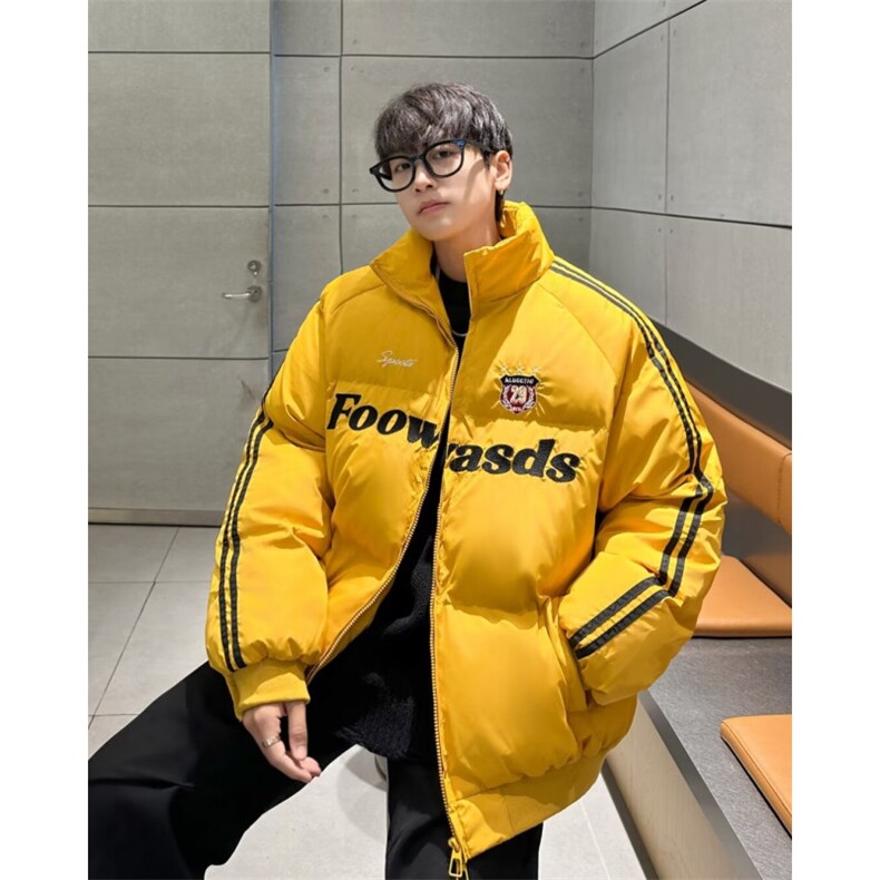 美式复古撞色棉服2024新款加厚保暖棉袄冬季休闲棉衣外套潮M9093,男装棉衣,星座506