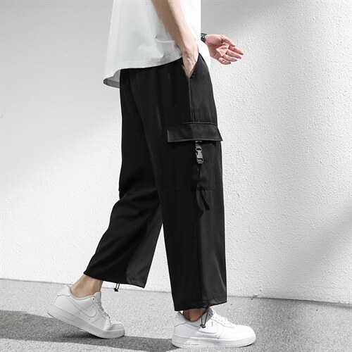 7XL-M港风条纹裤子男夏季新款潮胖子痞帅宽松直筒裤加大码九分裤,男装休闲裤,钱塘717(原712)